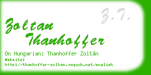 zoltan thanhoffer business card